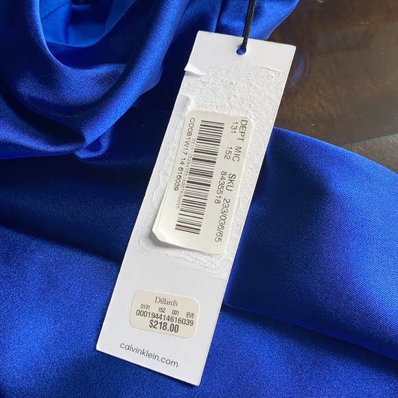 Calvin Klein Halter Neck Gown with Draped Neckline - Picture 13 of 14